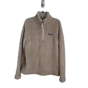 Patagonia Beige High Pile Long Sleeve Quarter Zip Jacket Women's